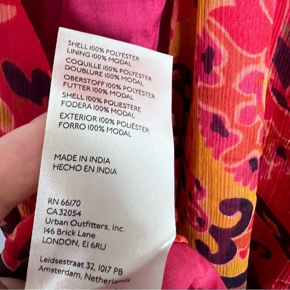 Free People Floral Paisley Top Sleeveless Large Pink Flowy Lined Boxy P - Picture 7 of 9